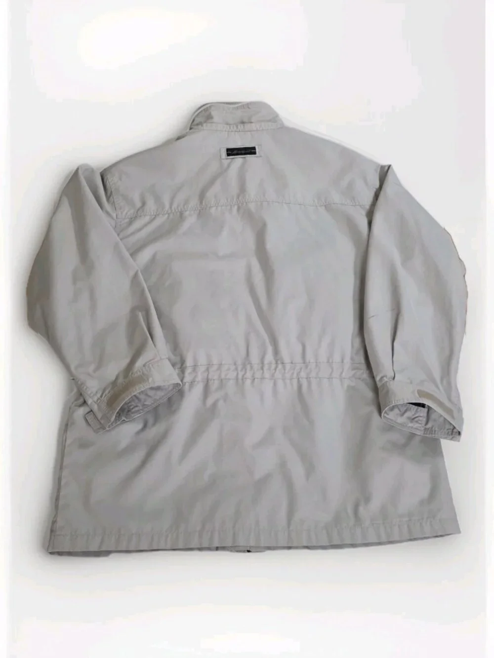 Vtg Eddie Bauer Field Jacket Men L Beige LS Grandpa Outdoor Heritage Lined FLAWS